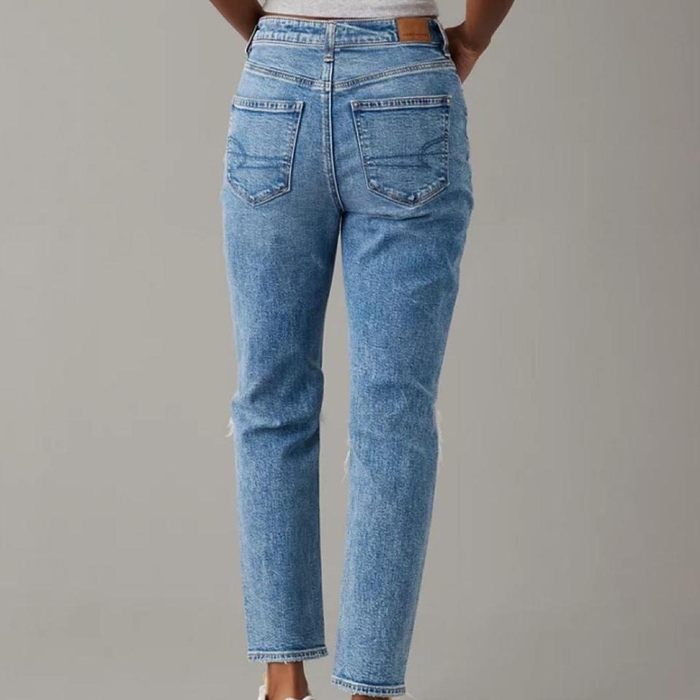 American Eagle Distressed super High-Rise Women's ankle straight Jeans 18 - Picture 2 of 9